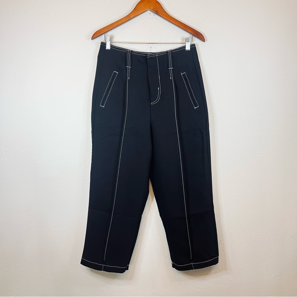 Badgley Mischka Black Women’s Hi Rise Crop Balloon Pants Size 6 NWT